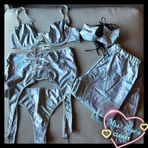 5pc Reflective Lingerie and Pant Set Medium